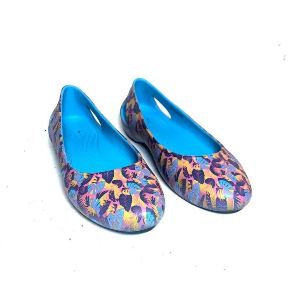 Crocs Womens Comfort Flat Shoes Multicolor Palm Fr